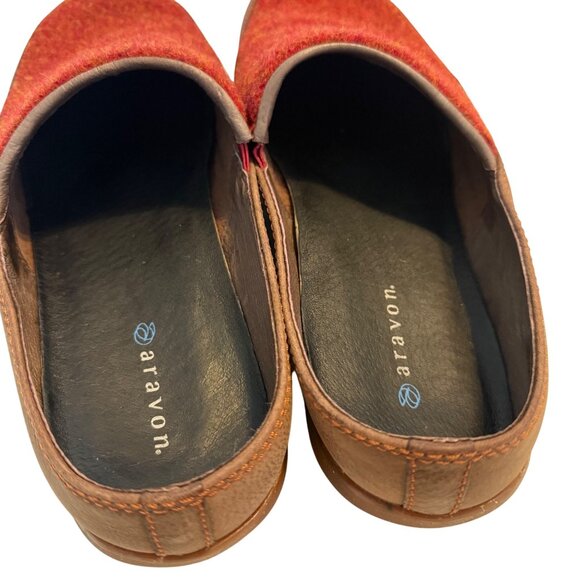 SIZE 10 Womens Chaco Quinn Wool Leather Clogs Mules Brick Red Orange Brown - Picture 10 of 12